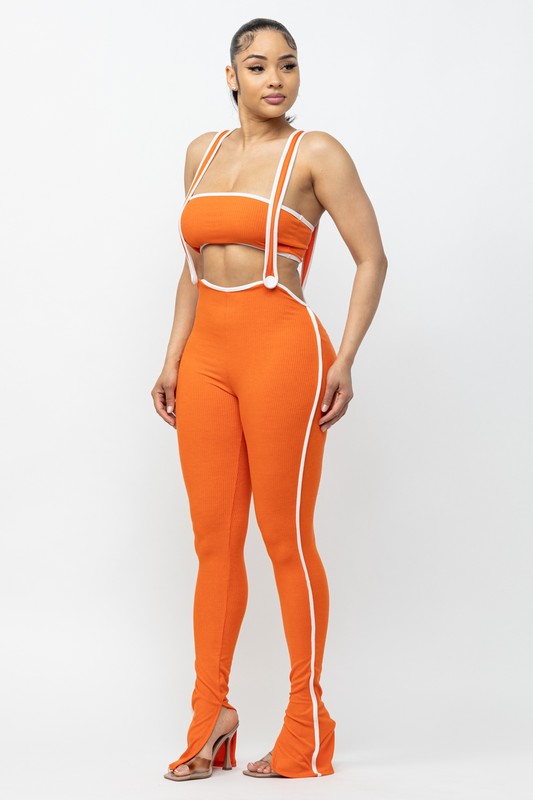 Two Piece Jumpsuit in Orange