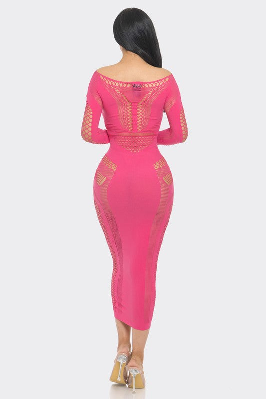Posh Lace Dress in Pink