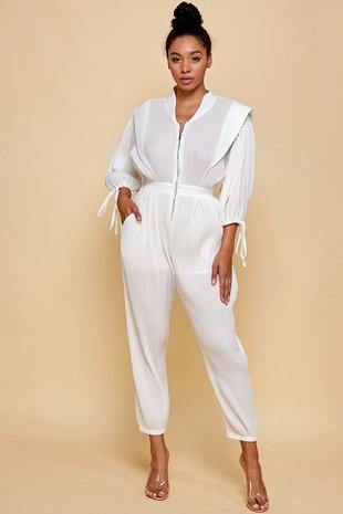 All White Jumpsuit - BlazeNYC