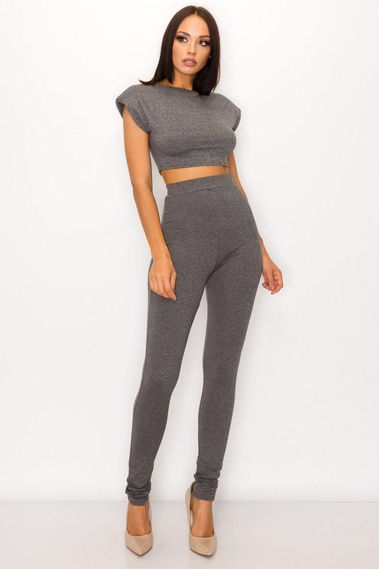 Anaya Pants Set in Charcoal - BlazeNYC