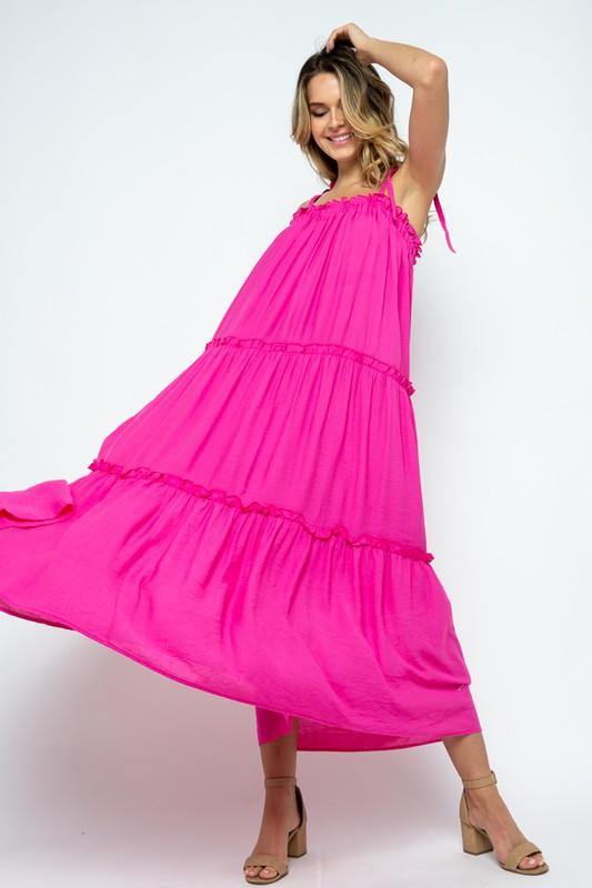 Felicity Maxi Dress in Hot Pink - BlazeNYC