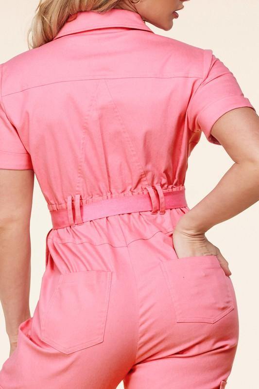Coral Tappered Jumpsuit - BlazeNYC