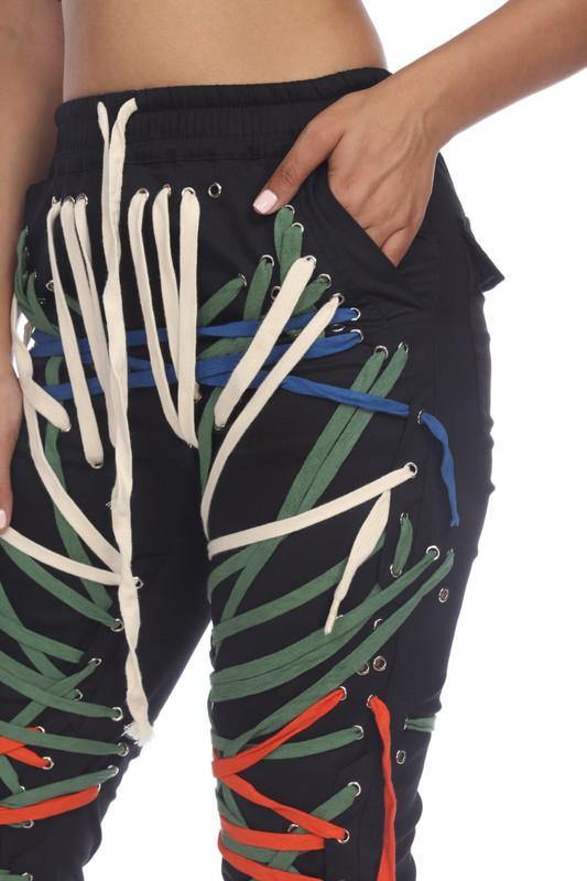 Raya Joggers with Multi-Colored Detailing - BlazeNYC