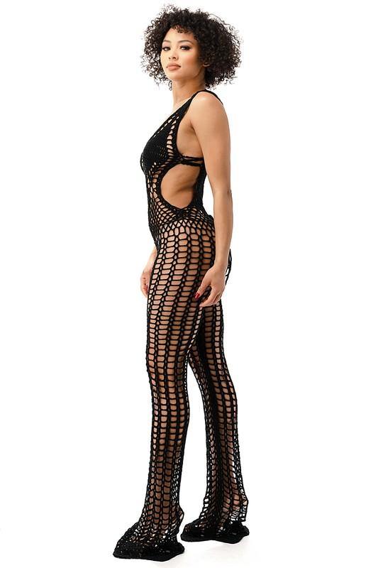 Bali Crochet Jumpsuit Coverup - Black – Trendy and Tipsy