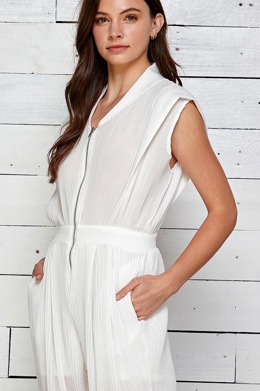 Structure Jumpsuit in White - BlazeNYC