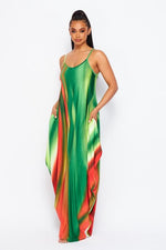 Waves Maxi Dress in Green - BlazeNYC