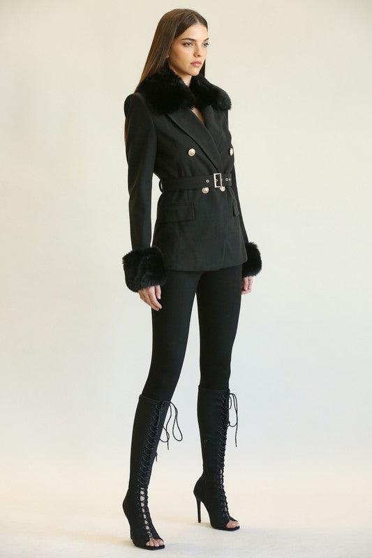 Short Luxe Long Coat in Black - BlazeNYC