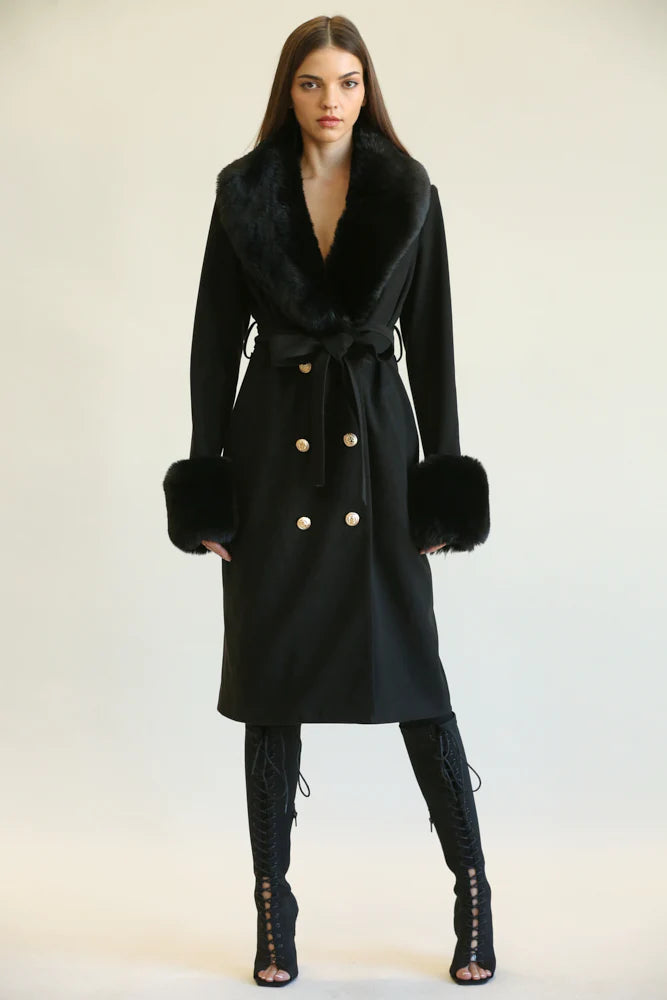 Luxe Long Coat in Black - BlazeNYC